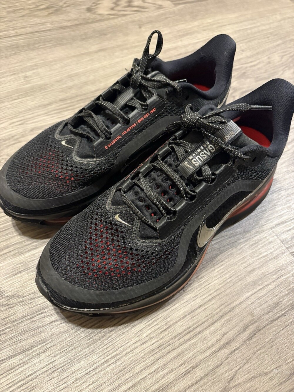 Size 9 - Nike Pegasus Premium Black Bright Crimson